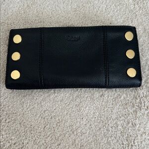 Hammitt Black Wallet with Gold Accents